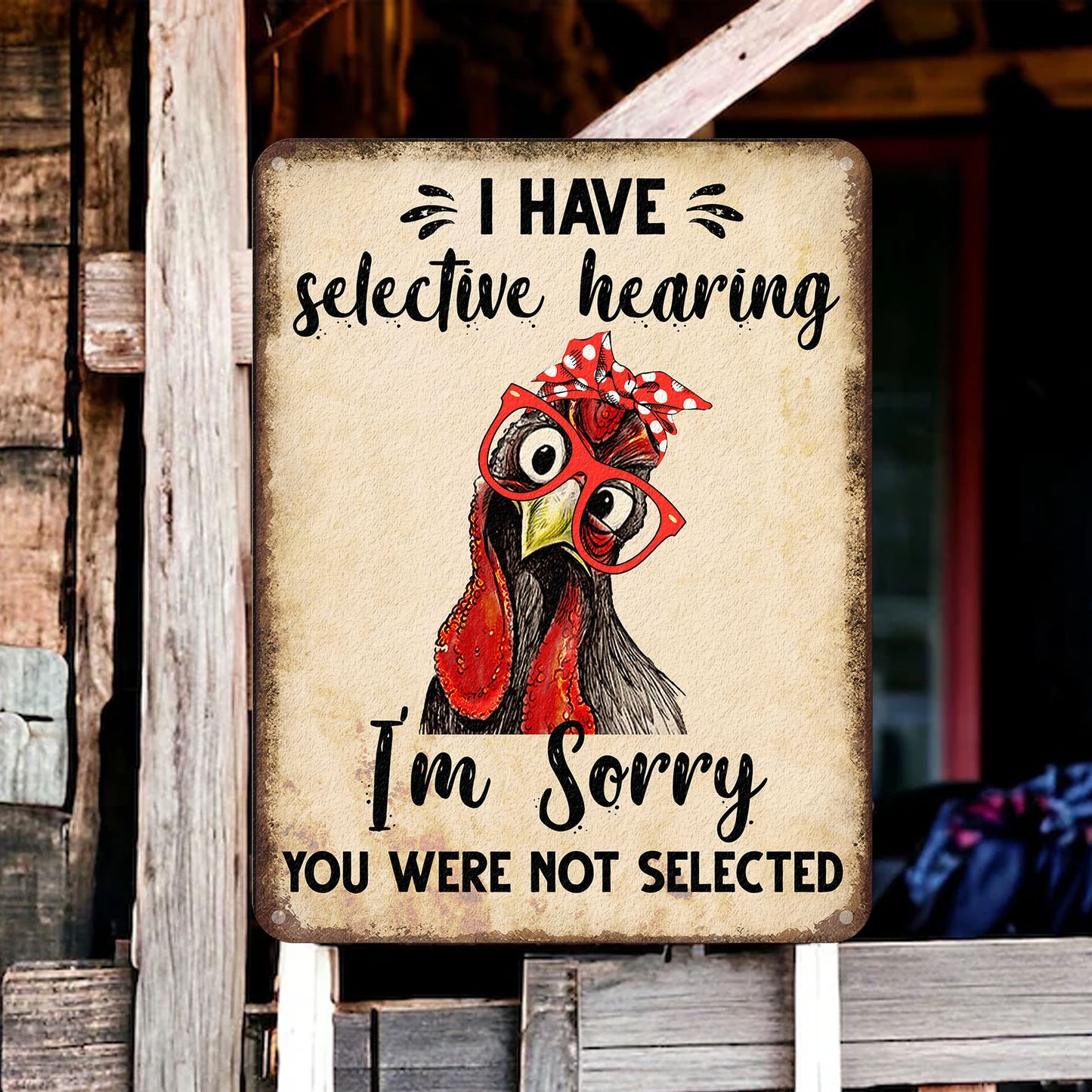 Chicken Funny - Chicken Metal Sign