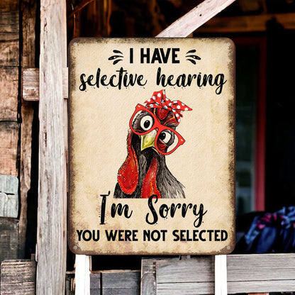 Chicken Funny - Chicken Metal Sign