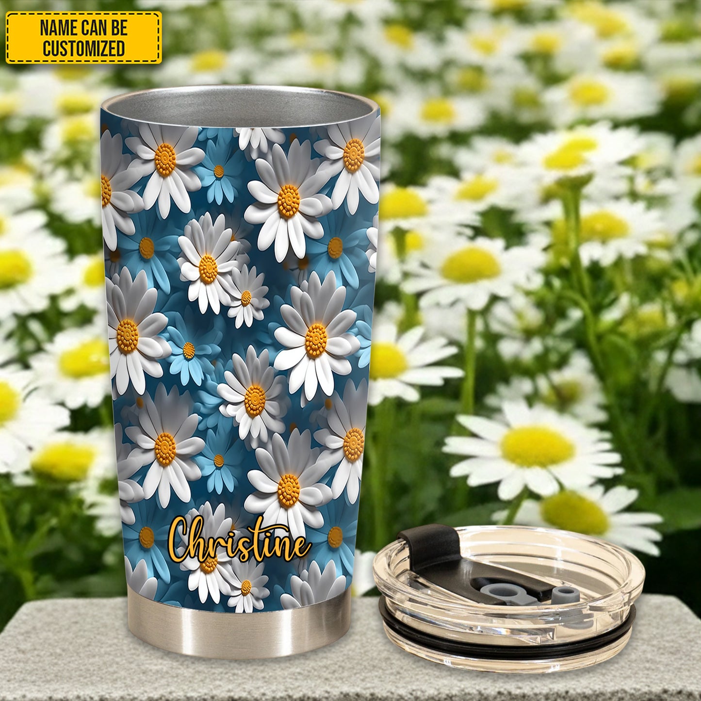 Daisy Flower Tumbler - Personalized Tumbler