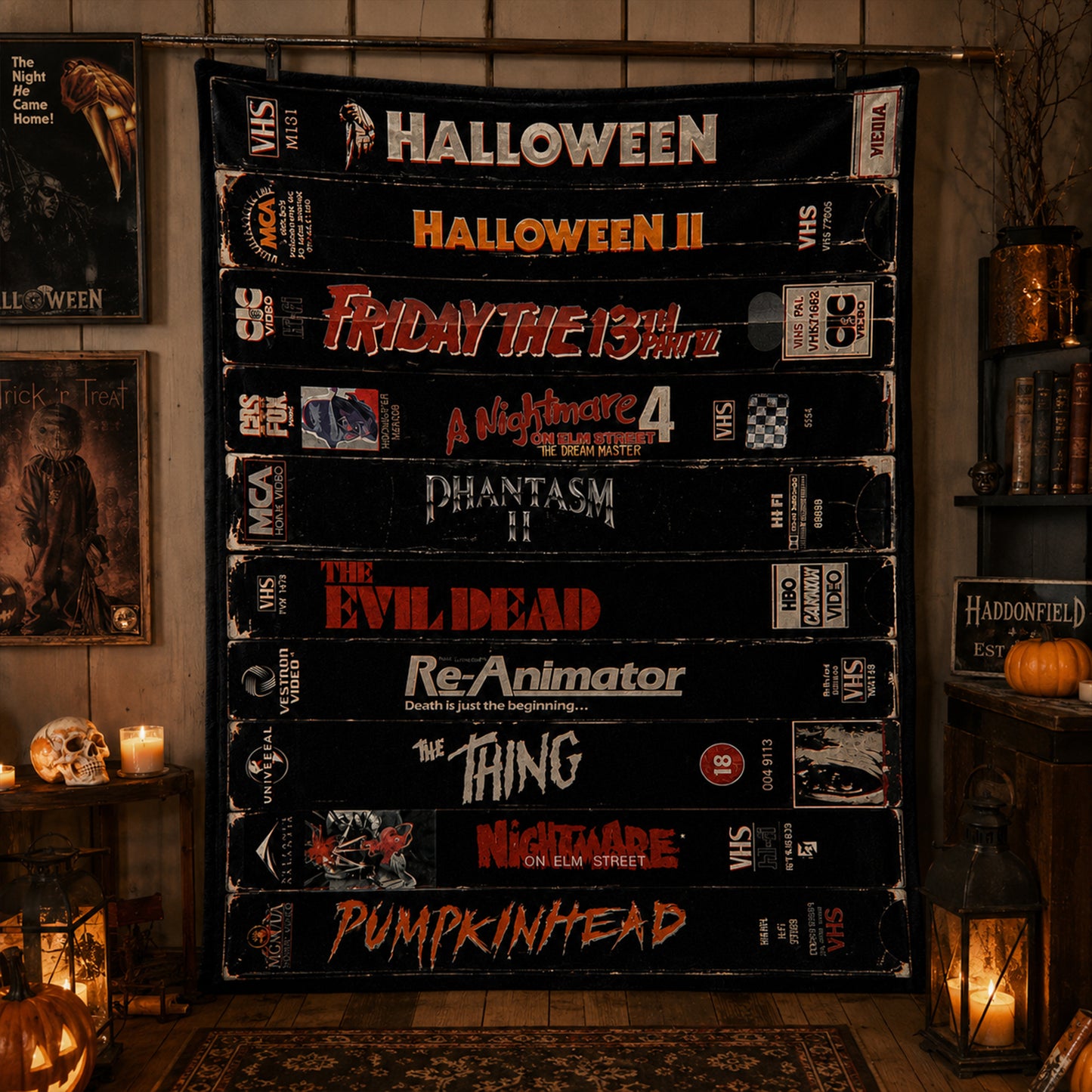 Retro Horror VHS Blanket