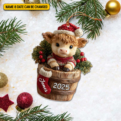 Cute Highland Cow - Personalized Highland Cow Ornament