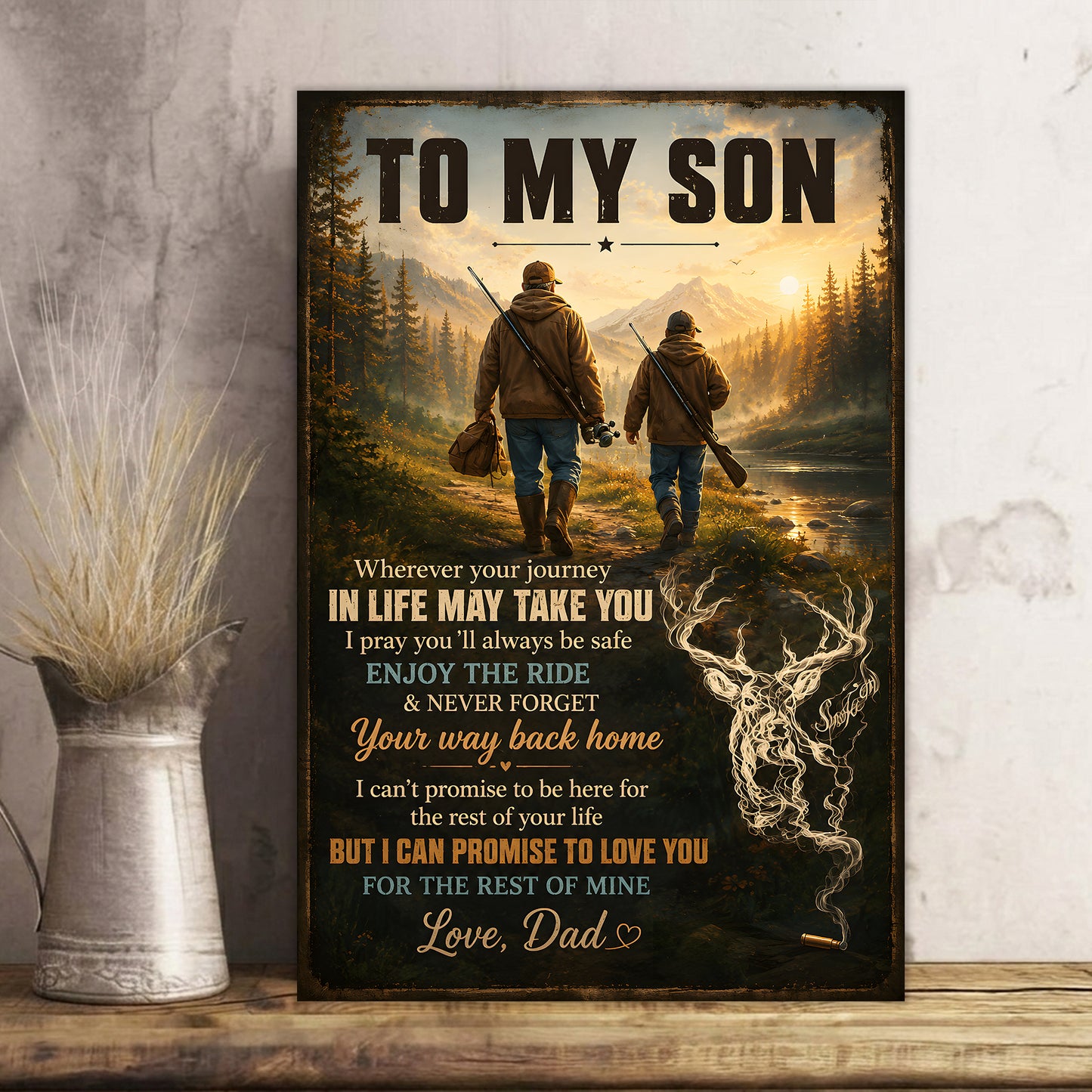To My Son Hunting Poster Canvas