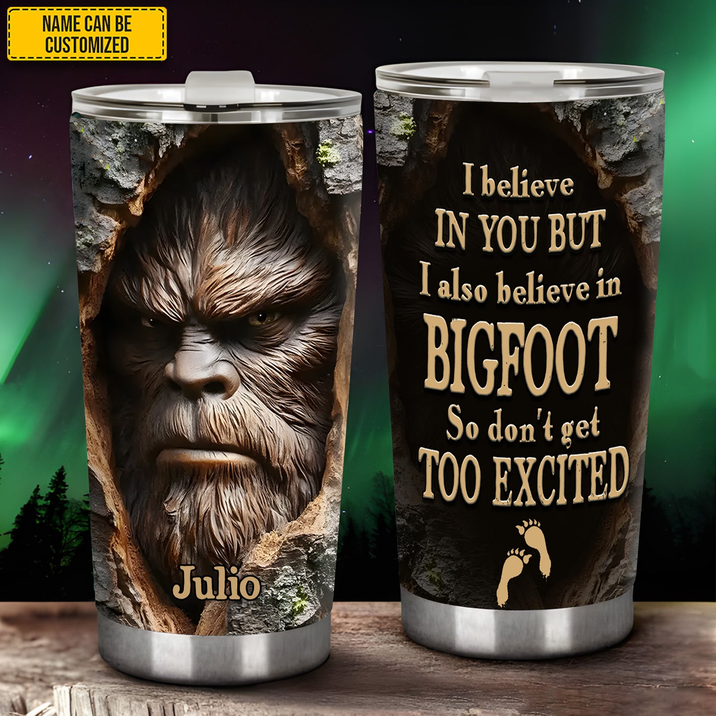 Personalized Sasquatch Face Tumbler