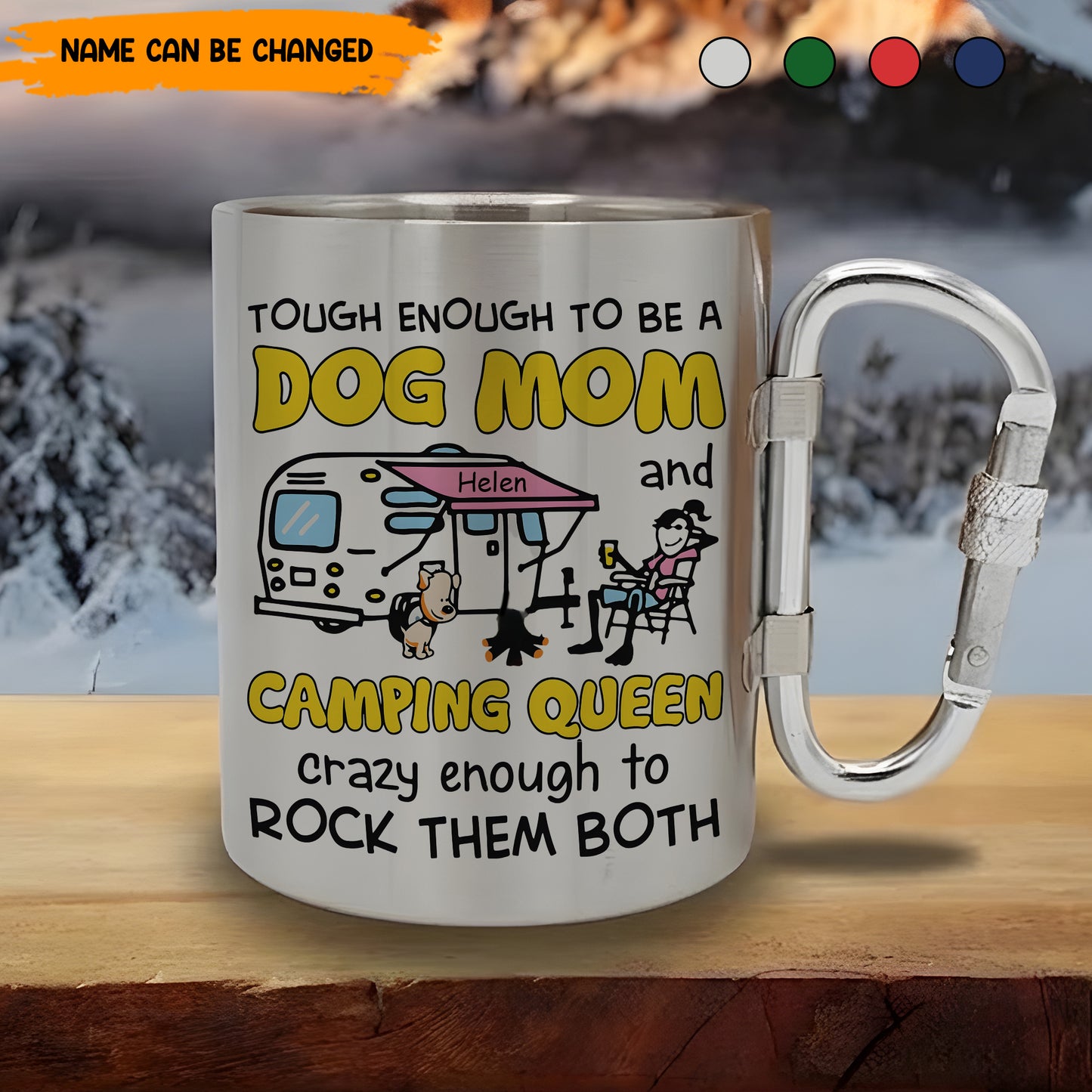 Camping Queen – Personalized Camping Carabiner Mug