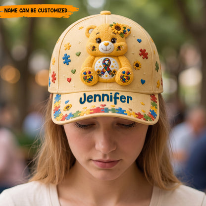 Personalized Autism Bear Classic Cap