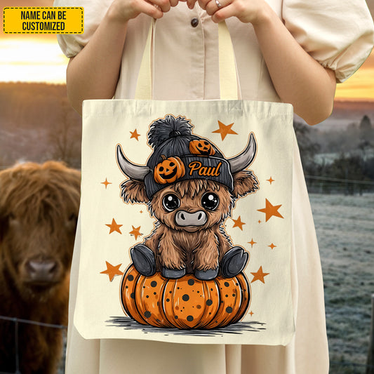Cute Halloween Cow - Personalized Tote Bag