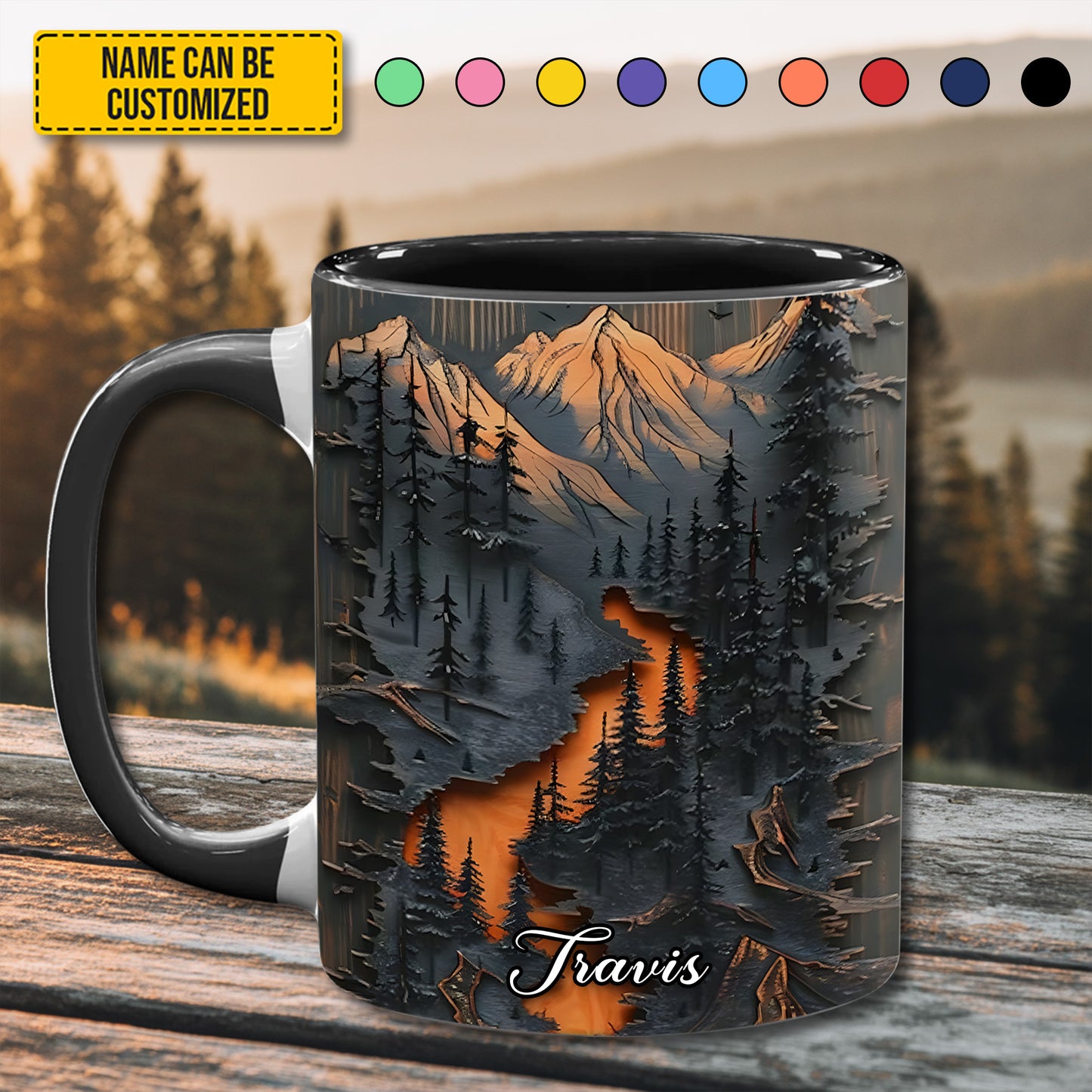 Personalized Mountain Wilderness Accent Mug