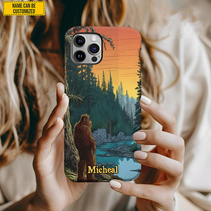 Bigfoot In Trees - Personalized Bigfoot Phone Case