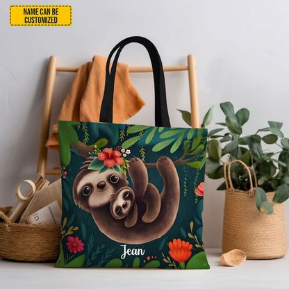 Sloth Adorable - Personalized Sloth Tote Bag