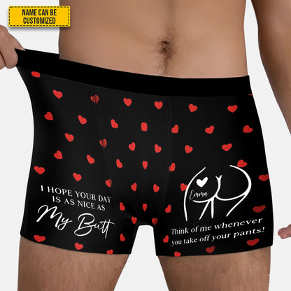 I Hope Your Day Is as Nice as My Butt – Personalized Couple Men’s Boxer Briefs