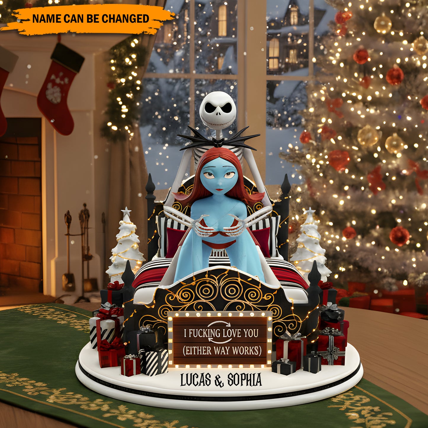 Naughty Holiday Love – Personalized Funny Couple Plaque