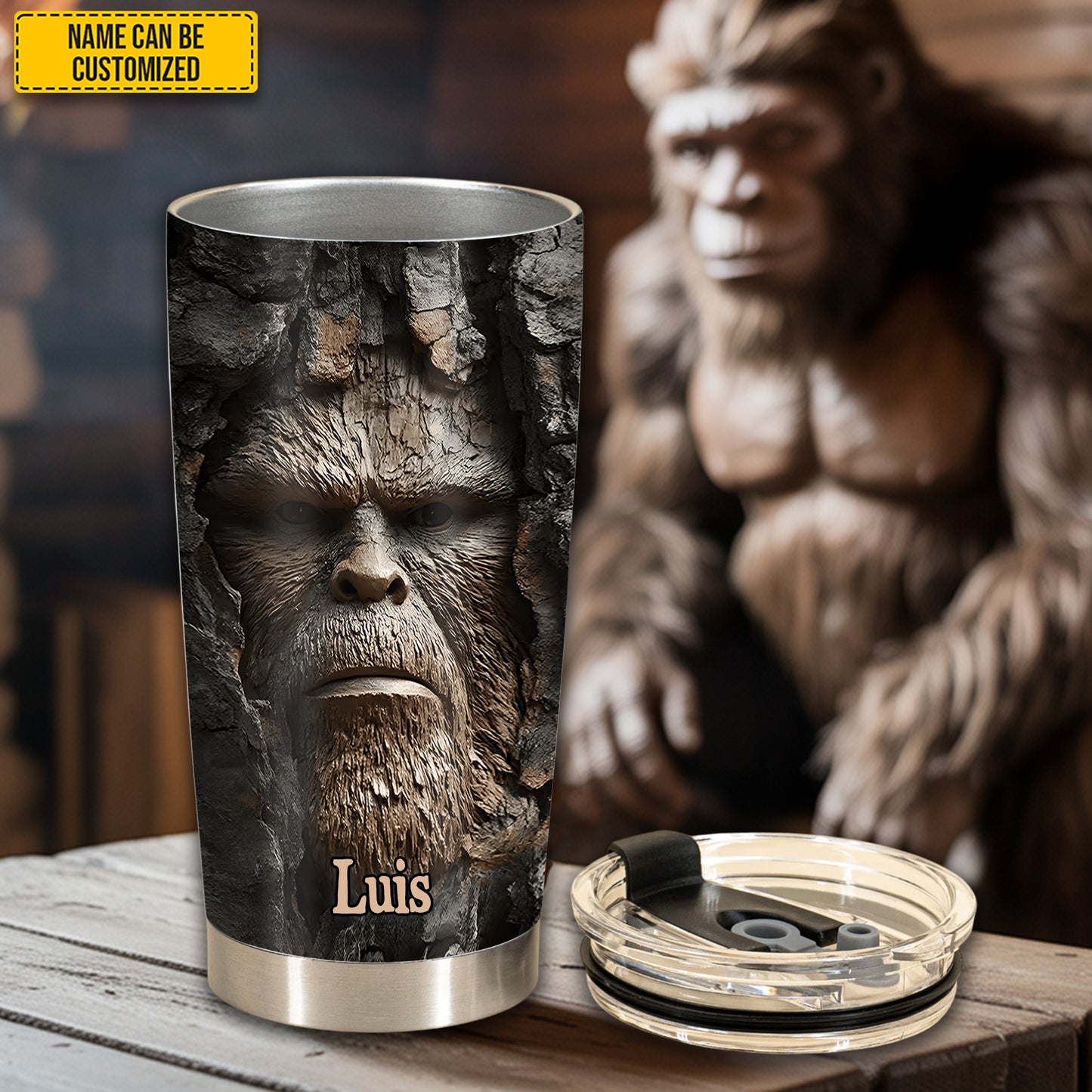 Grump in the Woods – Personalized Funny Bigfoot Tumbler
