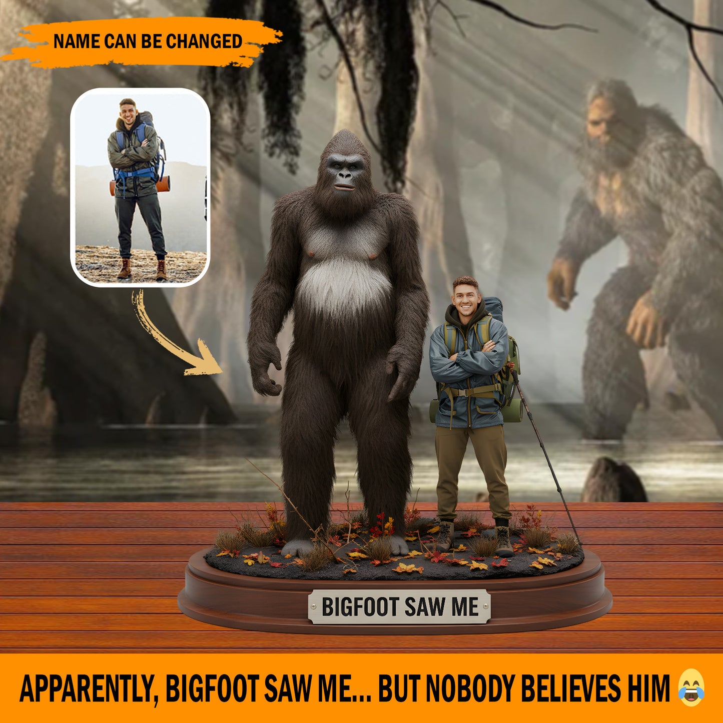 The Day Bigfoot Saw Me – Personalized Funny Memory Acrylic Plaque