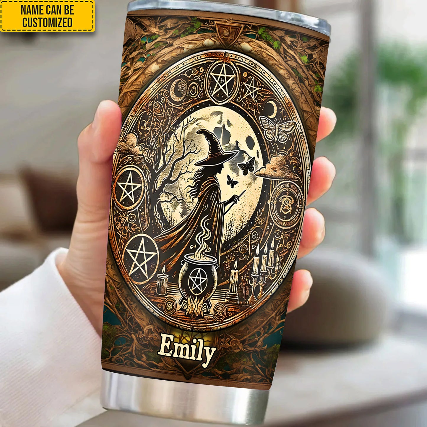 Mysterious Retro Witch - Personalized Witch Tumbler