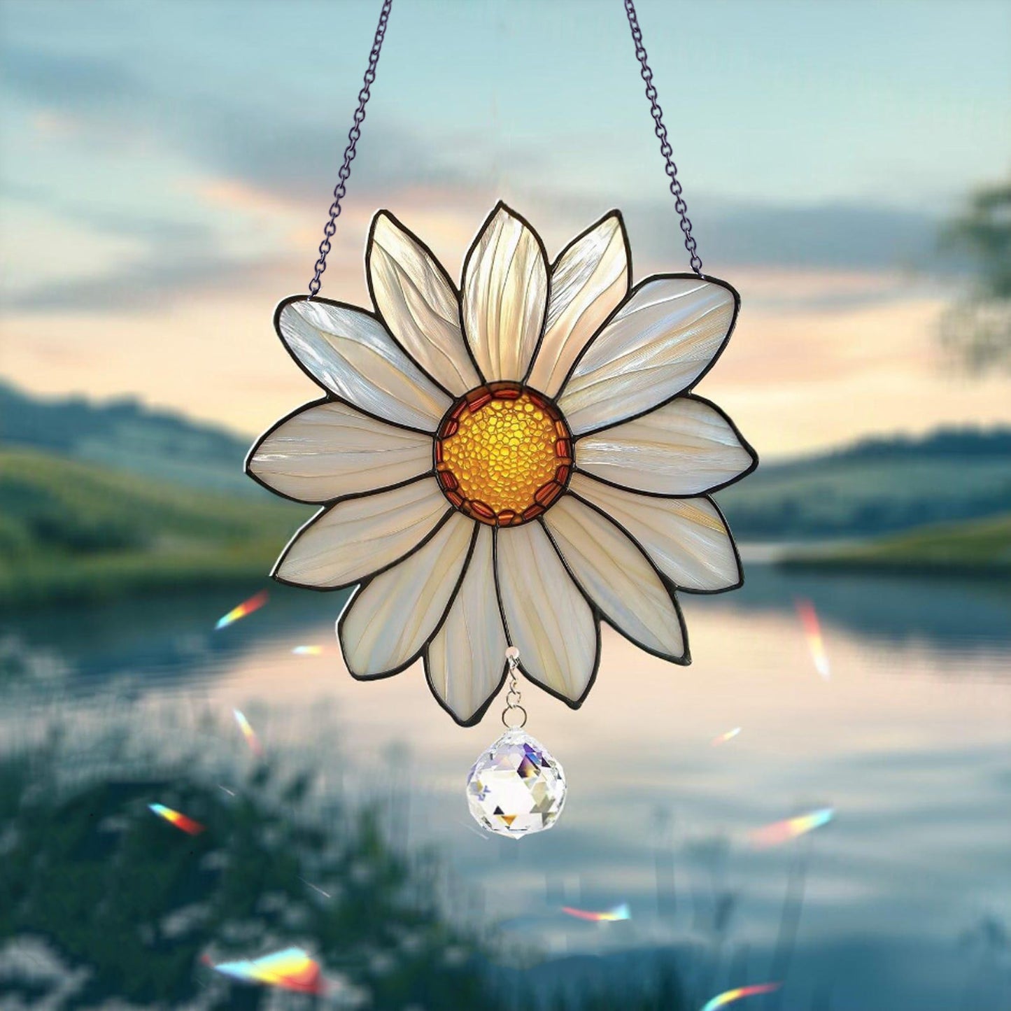 Daisy Flower Acrylic Window Hanging Decor