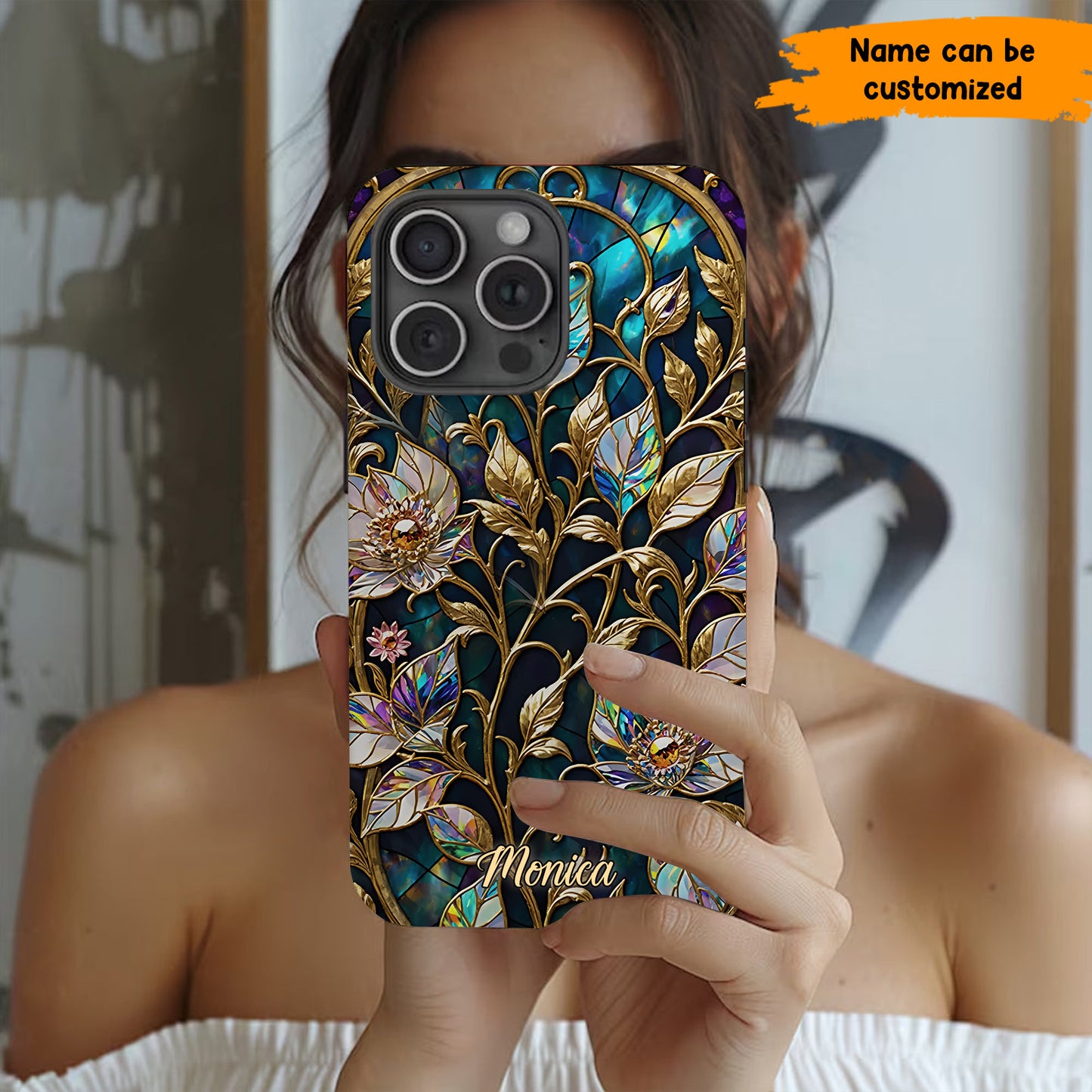 Waxflower & Celestial Quartz  – Personalized Phone Case