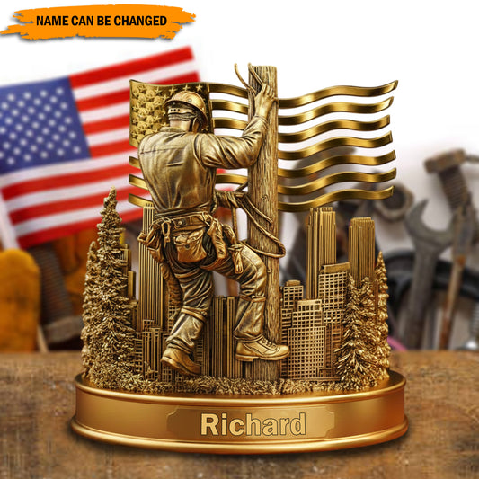 Lineworker Pride – Personalized Lineman Acrylic Plaque