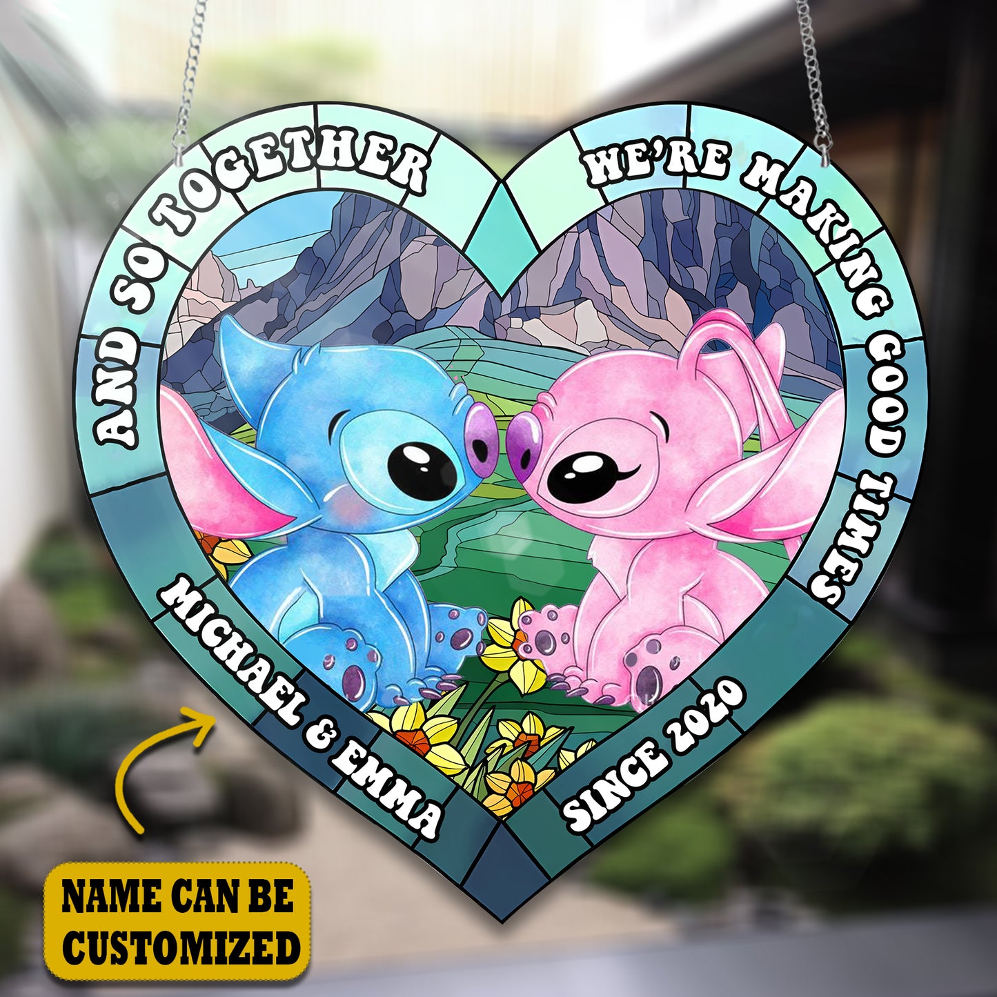 Cute Couple Acrylic Window, Couple Acrylic Window Hanging