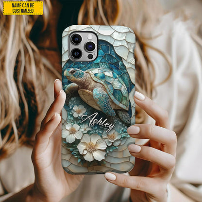 Personalized Turtle Ocean Flower Phone Case