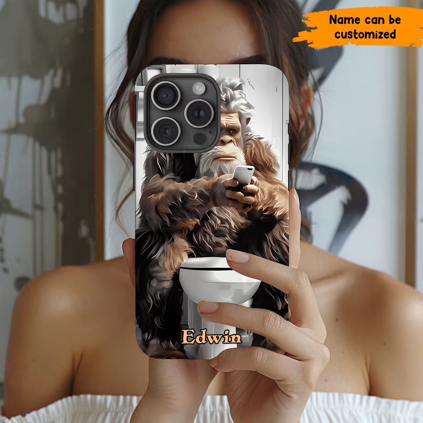 Scrollin’ & Poopin’ – Personalized Bigfoot Phone Case