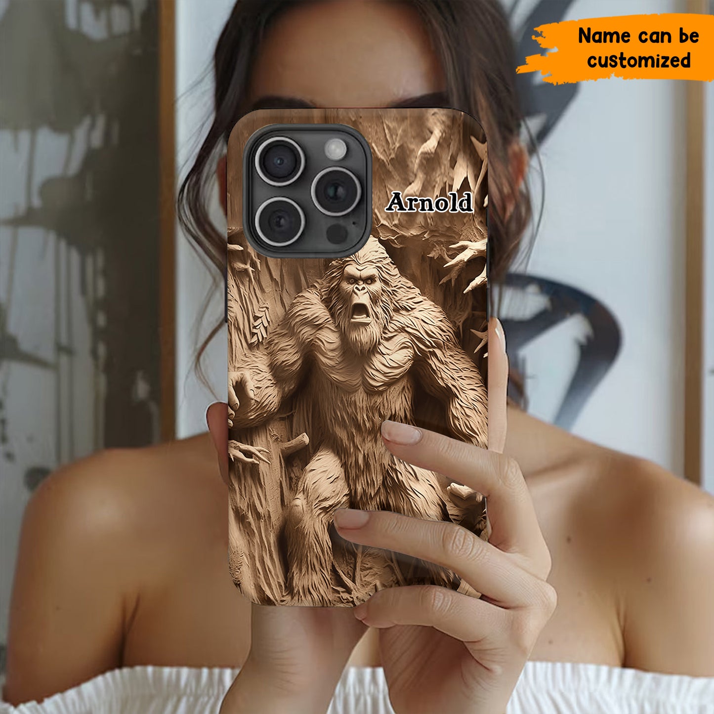 Bigfoot Legend in the Trees – Personalized Bigfoot Phone Case