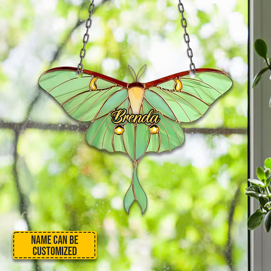 Personalized Luna Moth Acrylic Window Hanging