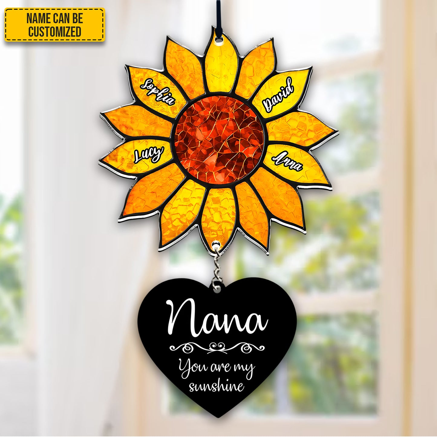 Personalized Sunflower Family Acrylic Window