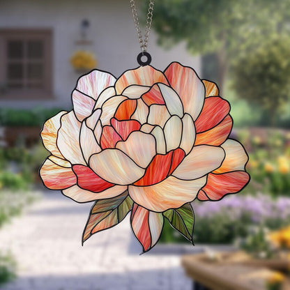 Peony Flower Acrylic Window Hanging