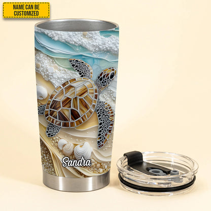 Turtle & Ocean - Personalized Turtle Tumbler