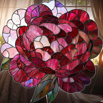Romantic Peony Faux Acrylic Window Hanging