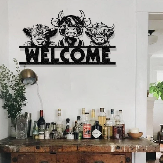 Cow Highland Metal Sign - Perfect Gift For Home