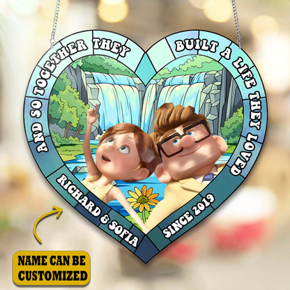 Old Couple Acrylic Window, Couple Acrylic Window Hanging