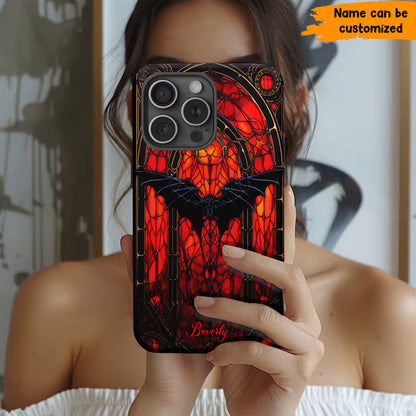 Bat Halloween Stained Glass - Personalized Phone Case