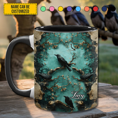 Mystic Blossom - Personalized Raven Accent Mug