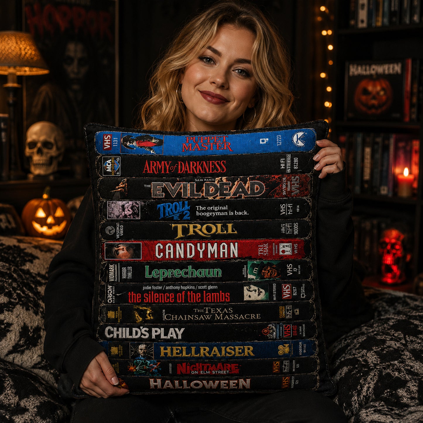 Retro Horror VHS Pillow Version 2
