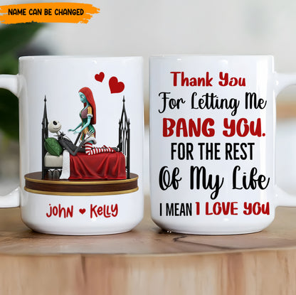 Bang You - Personalized Couple Gothic White Mug