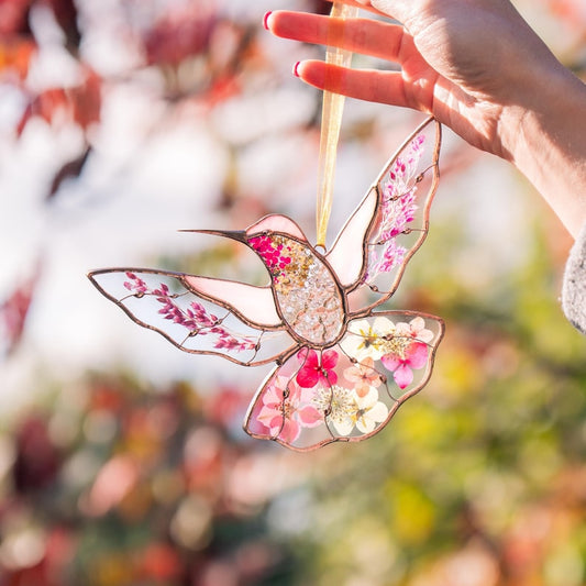 Hummingbird Stained Glass Suncatcher
