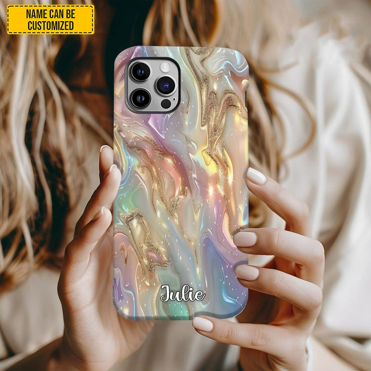Personalized Iridescent Marble Phone Case