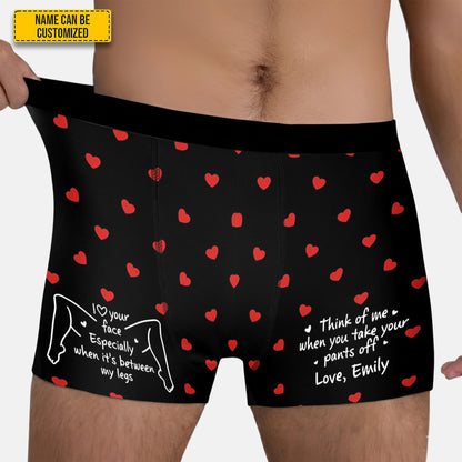 Think of Me When You Take Your Pants Off – Personalized Couple Men’s Boxer Briefs