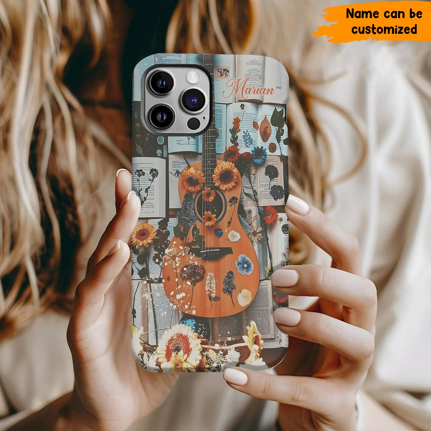 Guitar Floral - Personalized Guitar Phone Case
