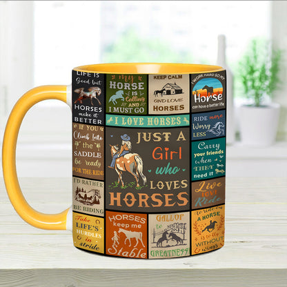 Just A Girl Who Loves Horses - Horse Accent Mug