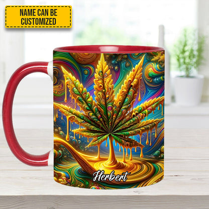 Personalized Colorful Psychedelic Weed Accent Mug