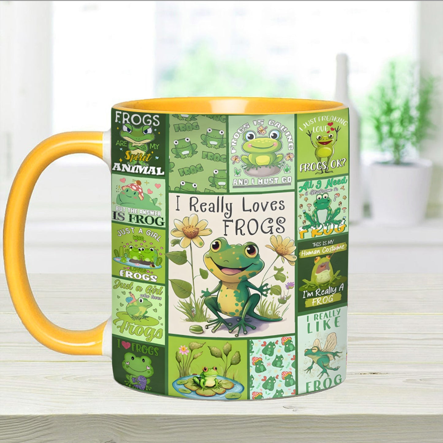 I Really Love Frogs - Cute Frog Accent Mug