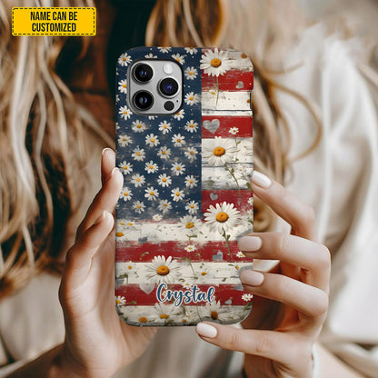 Personalized Flowers Patriotic Phone Case