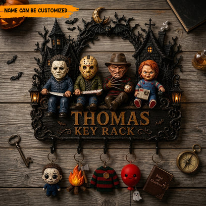 Personalized Horror Halloween Key Rack