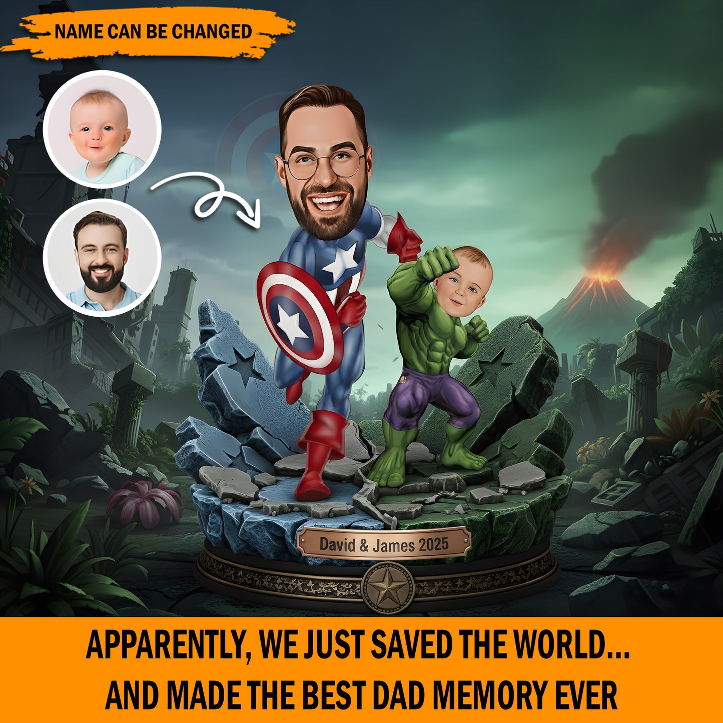 Dadventures – Personalized Funny Dad & Son Acrylic Plaque