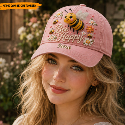 Bee Happy - Personalized Bee Classic Cap