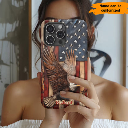American Spirit – Personalized Eagle & Flag Phone Case