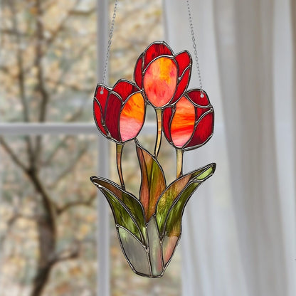 Colorful Tulip Window Hanging Acrylic