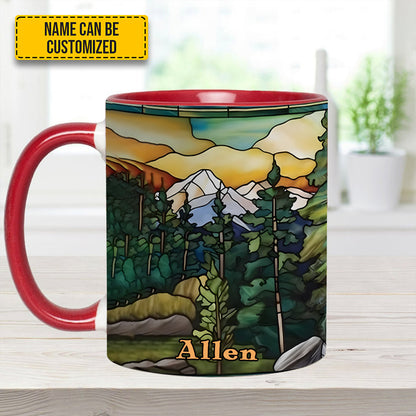 Personalized Mountains Accent Mug